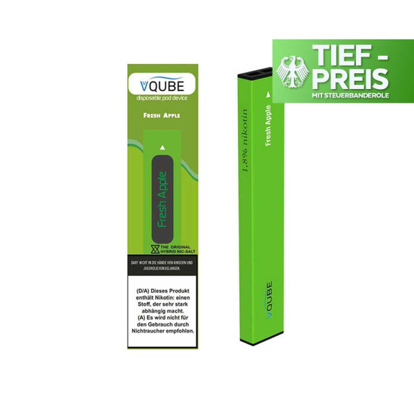 VQUBE 350 Einweg E-Zigaretten 18mg - Fresh Apple