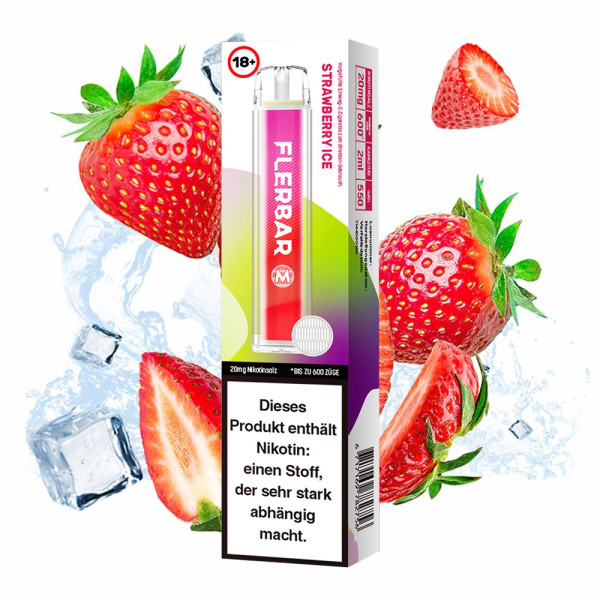 Flerbar M E-Shisha 600 - Strawberry Ice 20mg